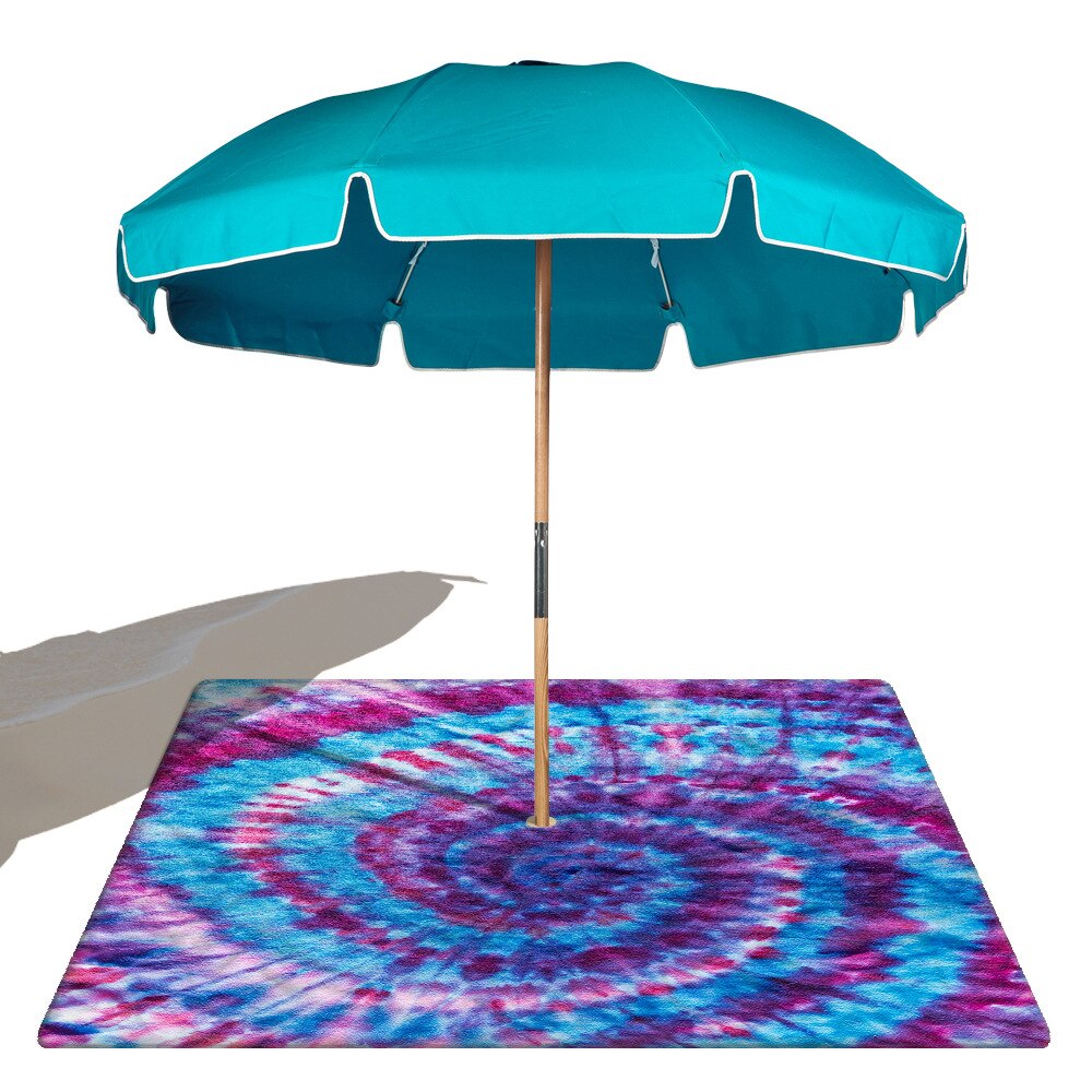 Band Tie Dye Square Beach Mat with 8CM Hole for Beach umbrella Microfiber sand free Multifunction Beach mat: printed 10 / 150x150cm