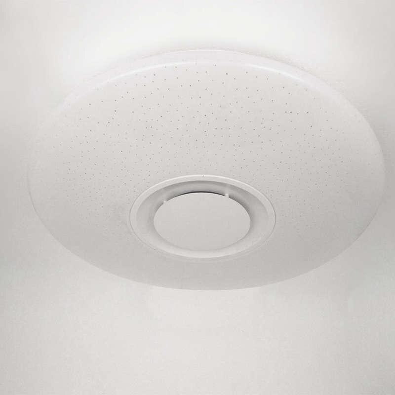 Music Led Ceiling Light Lamp 60W Rgb Flush Mount Round Starlight Music With Bluetooth Speaker Dimmable Color Changing Light