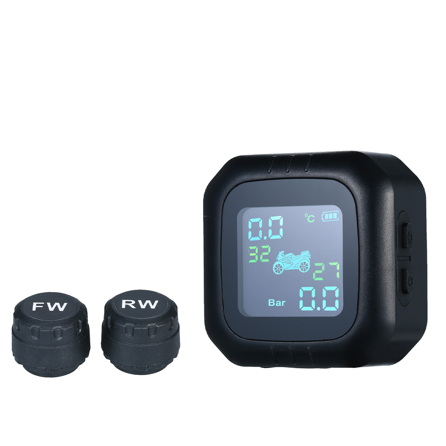 Tire Pressure Motorcycle Monitoring System With 2 External Sensors Motor TPMS Real-time Voice Alarm Tyre Security