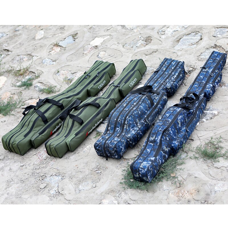 Siechi 110//120/130/150Cm Canvas Opvouwbare Hengel Reel Visgerei 2/3 Lagen Blauw/groen