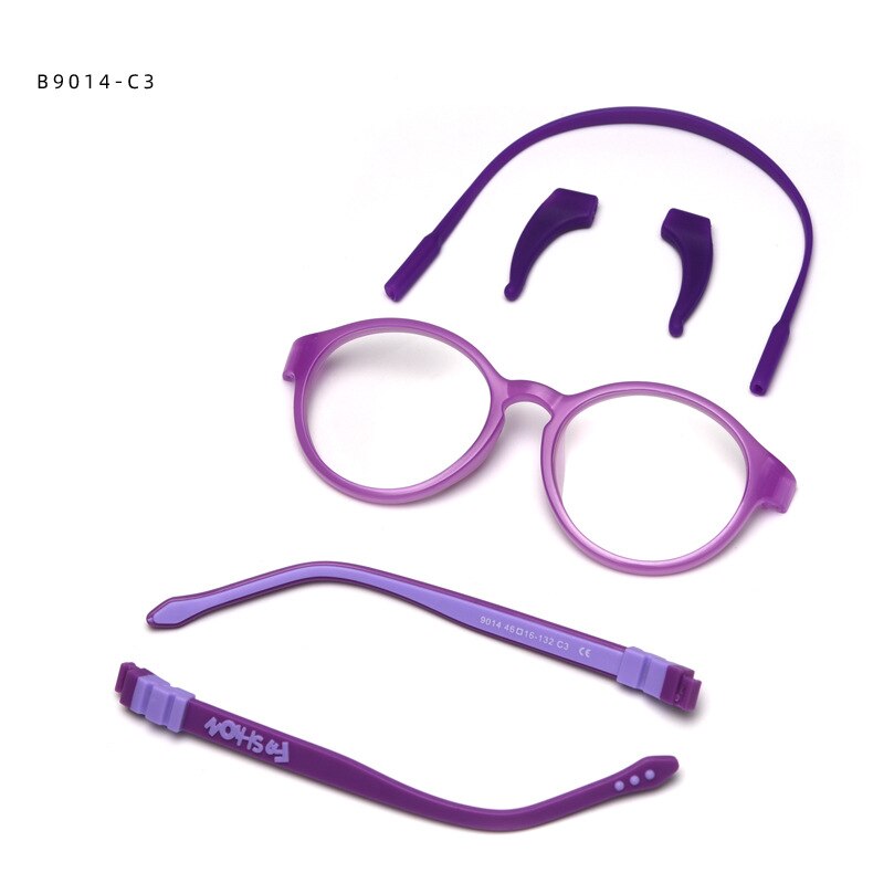 Optiske briller ultralette runde bøjelige børnebriller ramme silikone sikker fleksible anti-blå lys briller: 5