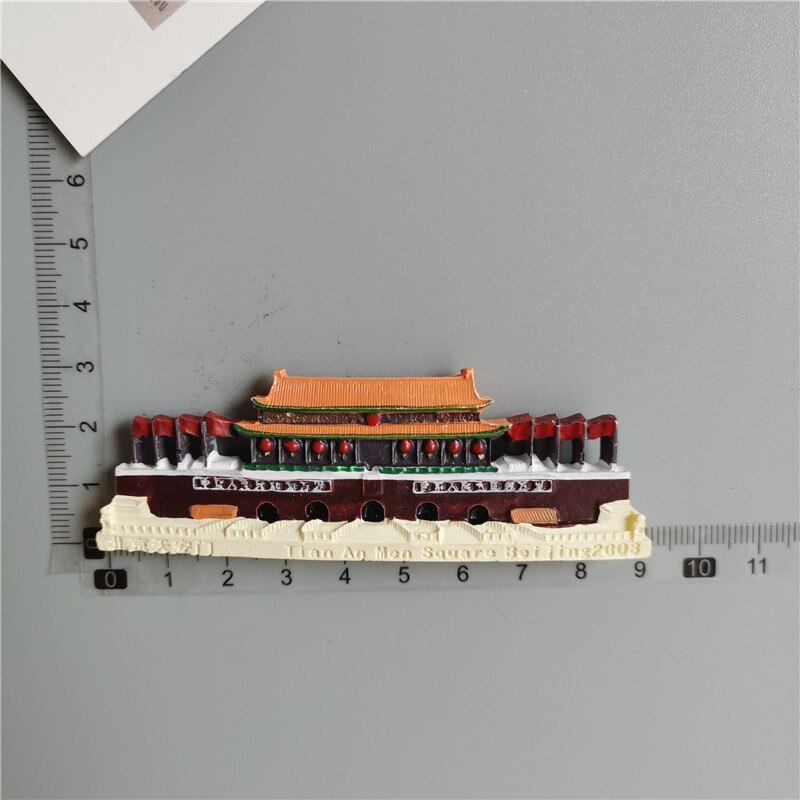 Great Wall with Chinese Characteristics Beijing Tiananmen Square Tourist Souvenir Resin 3D Resin Tourist Refrigerator Magnet