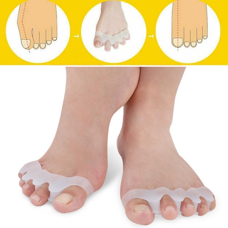 2 Pcs Soft Separator Bunion Pain Relief Nail Art Manicure Tool Silicone Toes Separators Straightener Spreader TSLM1