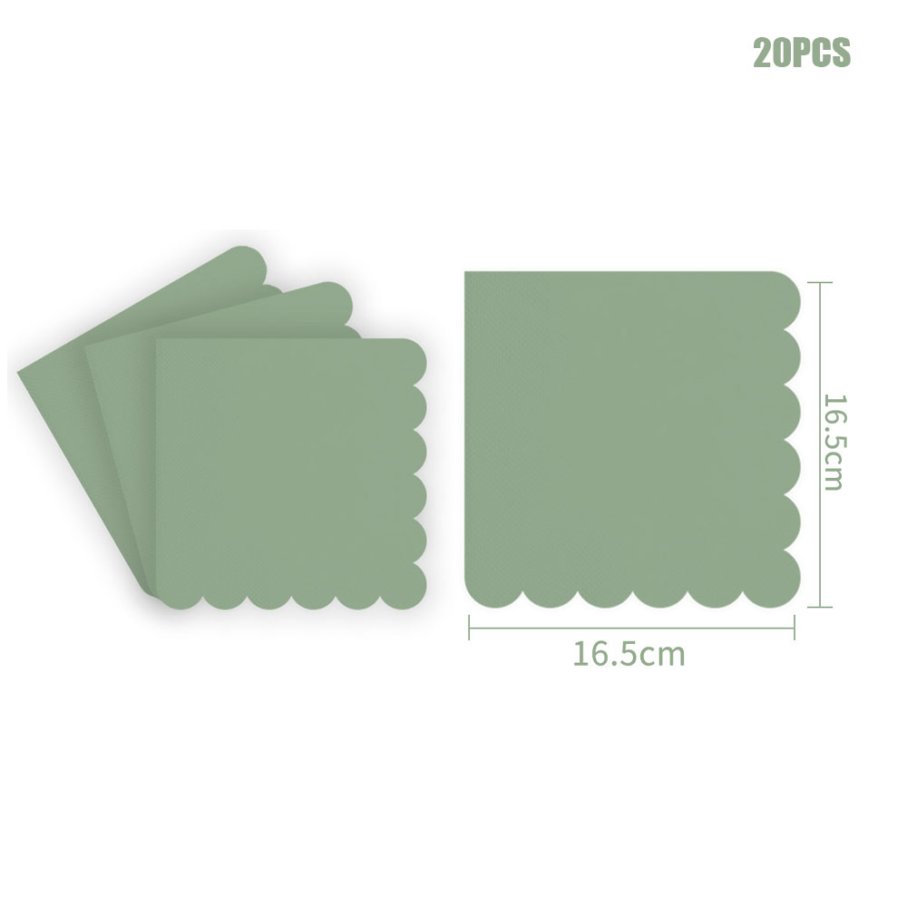 Pitsimuotoiset yksivärinen ruohonvihreä syntymäpäiväkoristeet kertakäyttöiset astiastosetit paperilautaset kupit lautasliinat pöytäliinatarvikkeet