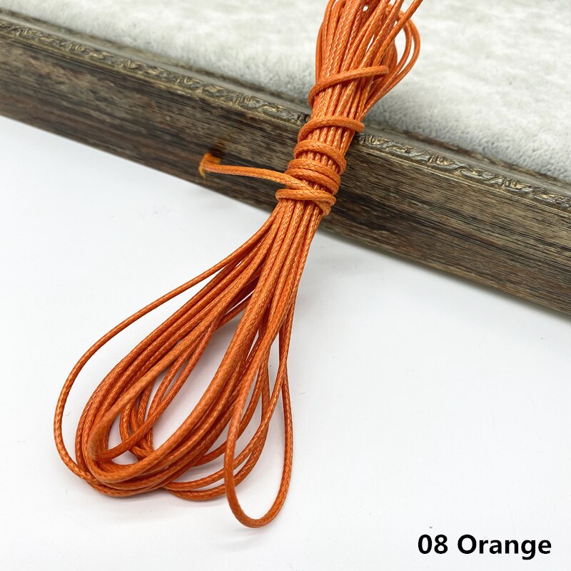 5 yards 1.5mm Waxed Thread For DIY Jewelry Making Thread String Rope String Leather Sewing Hand Wax Stitching For Arts Crafts: 08 Orange