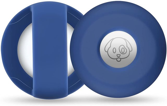 Airtag koiran kaulapantapidike silikoni appl air tag suojakotelo, joka sopii 0.8-1.2 tuuman kissan ja lemmikin kaulapanta renkaaseen: Sininen