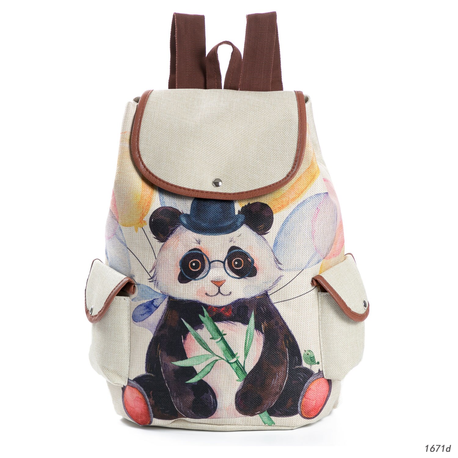 Nette Chinesischen frauen Rucksack Panda Blumen- Gedruckt Handtaschen schick Eco lässig Taschen Große Kapazität Rucksack Schule Tasche: 1671d