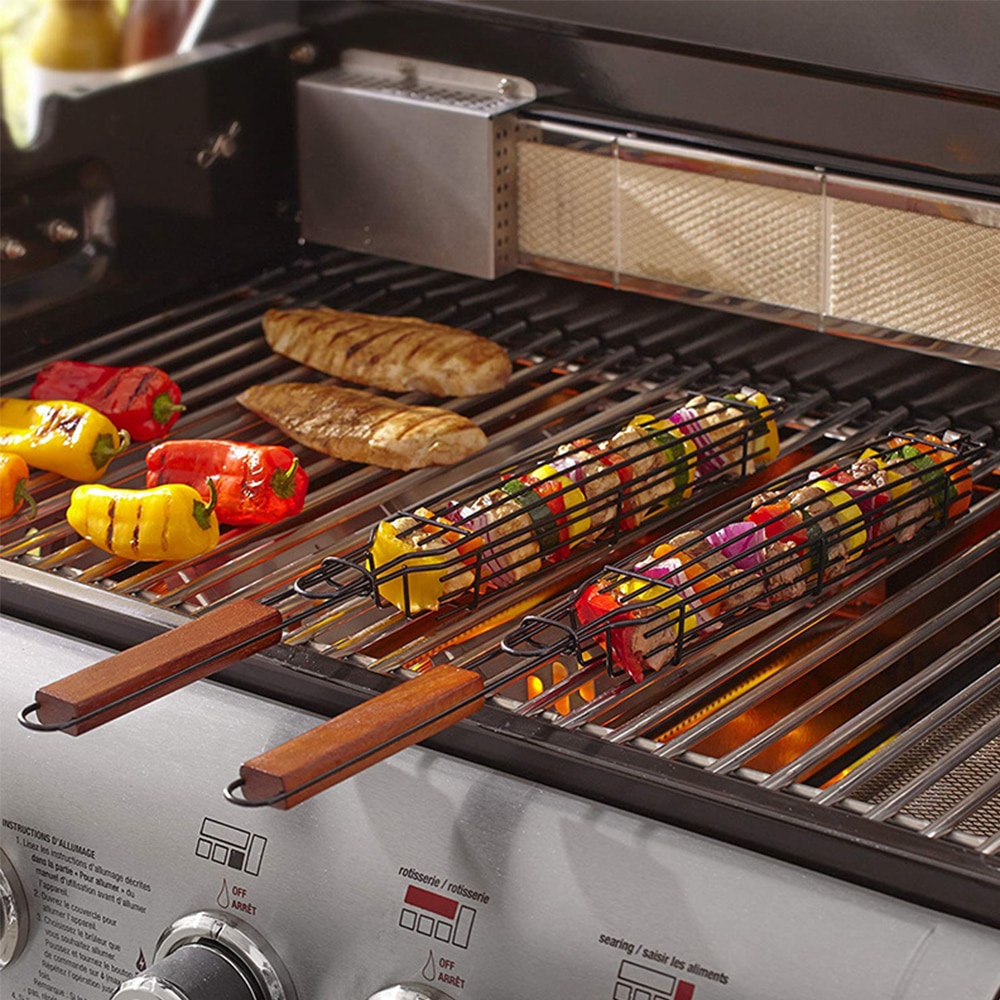Bbq grill nät nonstick grill nät bärbara fisk grill nät grill korg bbq verktyg kök tillbehör