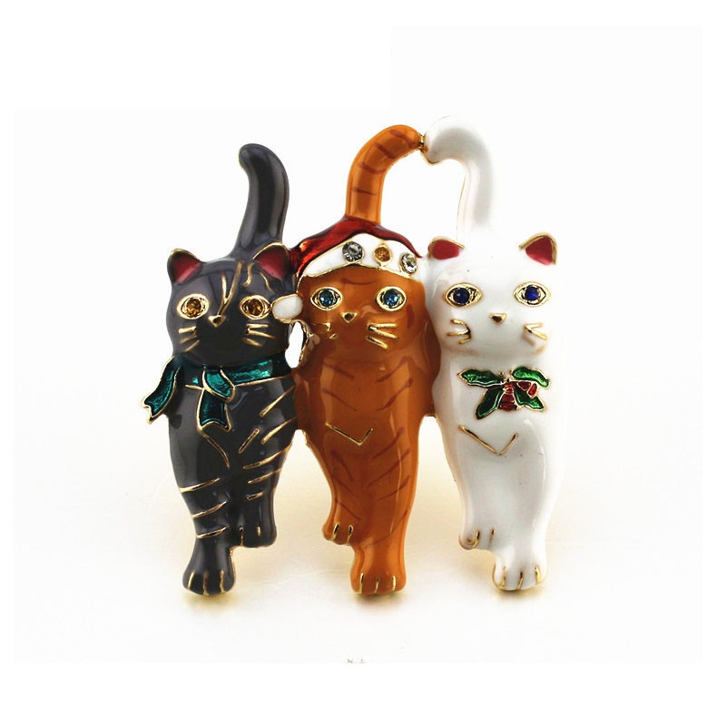 Broche de lujo con forma de gato, cangrejo, escorpión, Color para boda, , Animal, diamantes de imitación, broches para ropa, accesorios