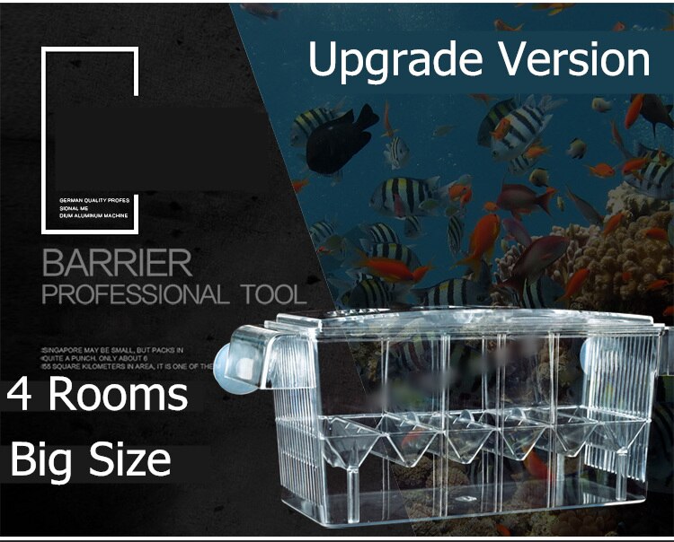 Big Size Acrylic Aquarium Floating Breeding Box 4 Rooms Double Layers Multifunction Breeding Isolation Box For Guppy Betta AT002