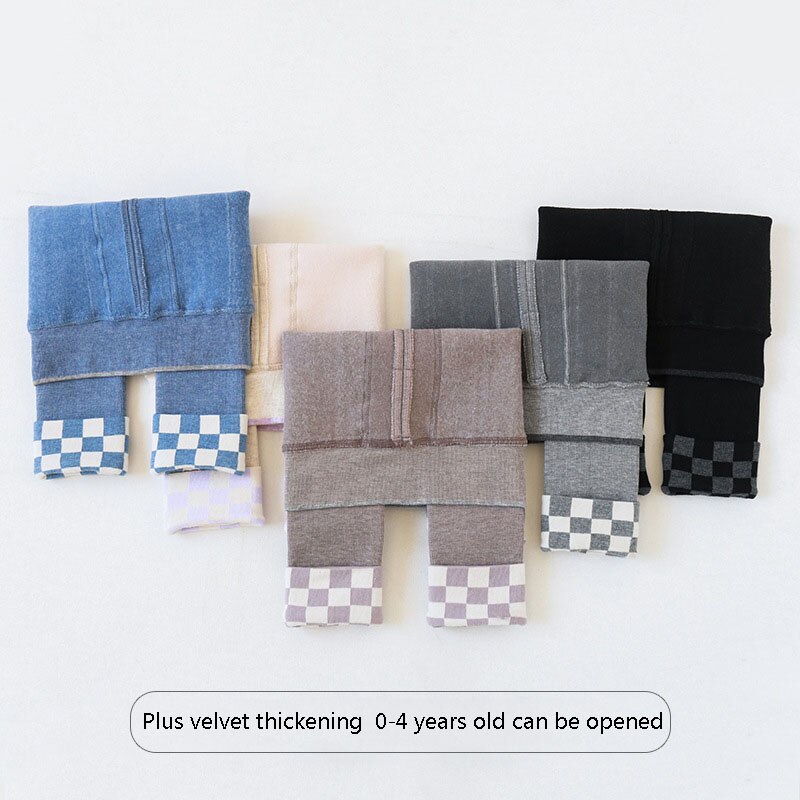 Baby Leggings Herfst En Winter Jongens En Meisjes Plus Fluwelen Verdikking Kan Worden Geopend Negen Punten Baby Warm leggings