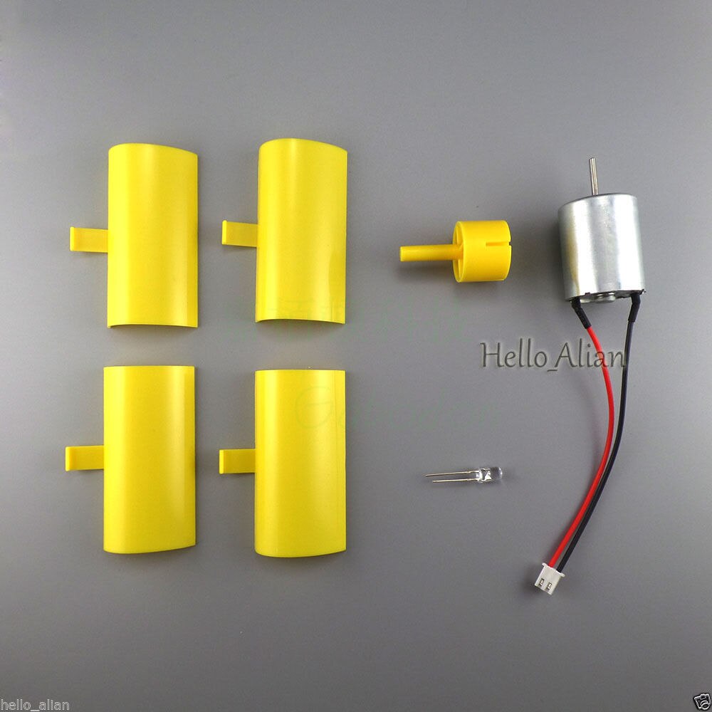 Vertical Micro Wind Turbines Generator Small DC Motor Blades with LED DIY Kit