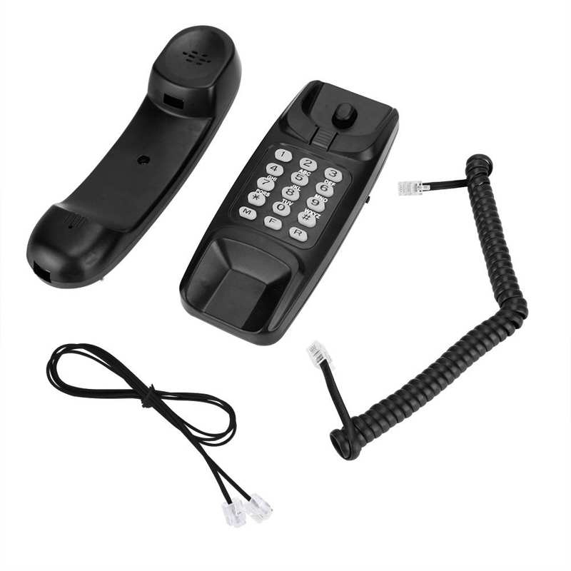 Wall Mount Vaste Telefoon Extension Geen Caller Id Telefoon Thuis Voor Hotel Familie Telefon Sem Fio Telefono Inalambrico De Casa: Black