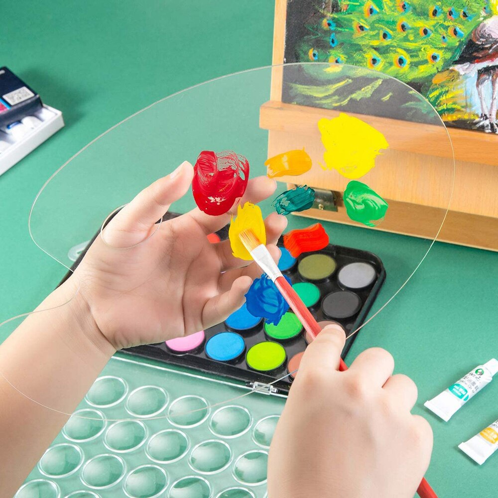 Oval Palette Transparent Acrylic Painting Artist M... Grandado