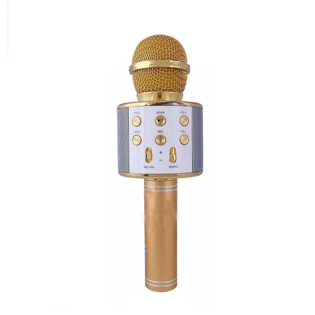 Professionele Bluetooth Draadloze Microfoon Luidspreker Handheld Microfoon Karaoke Mic MuziekspelerZingen Recorder KTV Microfoon: gold