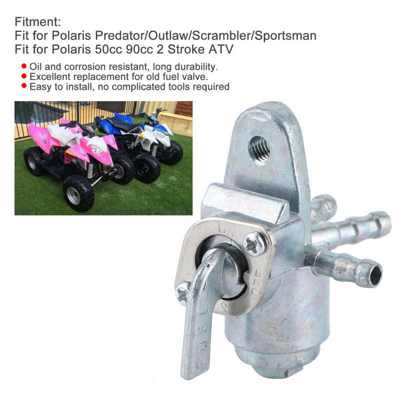 ATV Fuel Valve Petcock Gas Fuel Switch Fit for Polaris Predator/Outlaw/Scrambler/Sportsman 50cc 90cc 2 Stroke