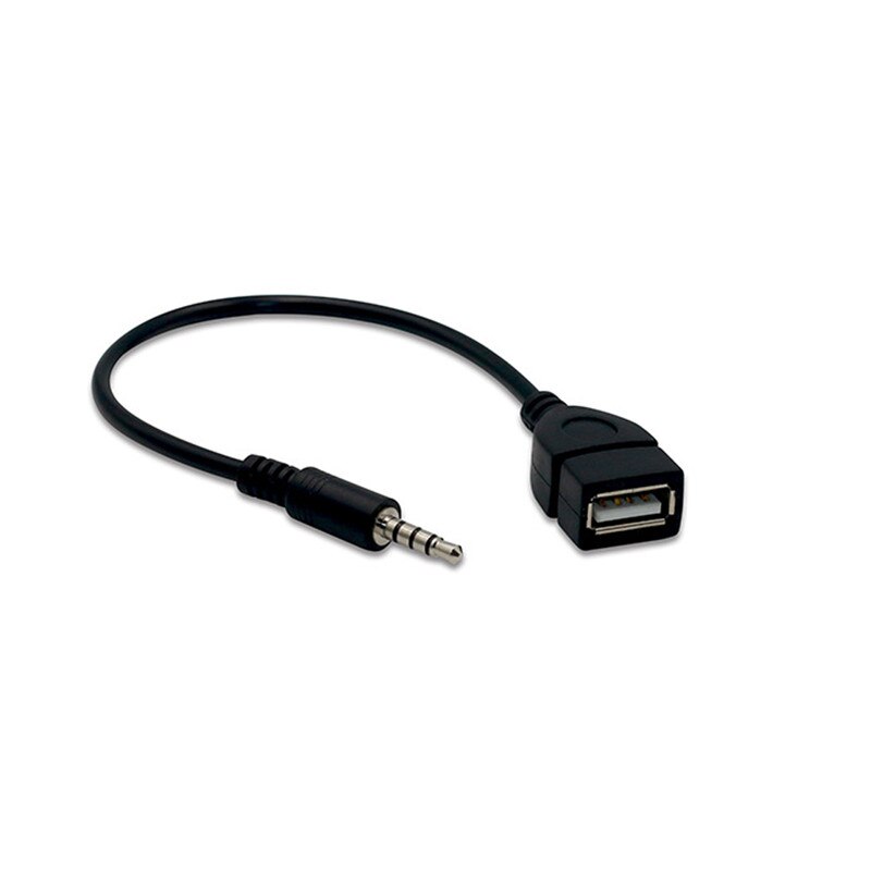 3.5mm Male Audio AUX Jack naar USB 2.0 Type A Vrouwelijke OTG Converter Adapter Kabel: Default Title