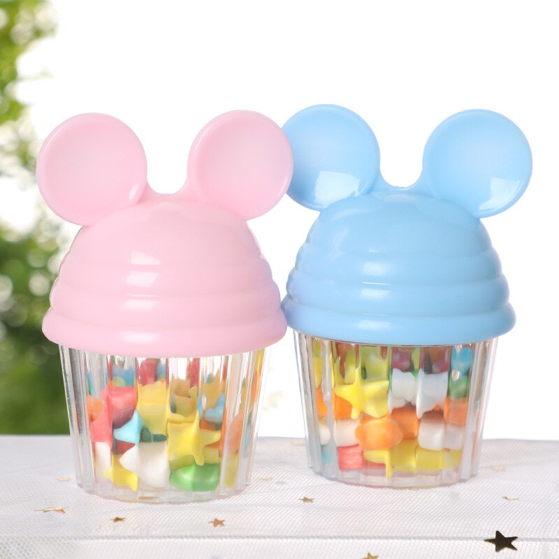 12 pièces dessin animé en plastique boîte à bonbons mignon rond étui d'emballage de rangement pour mariage bébé douche anniversaire