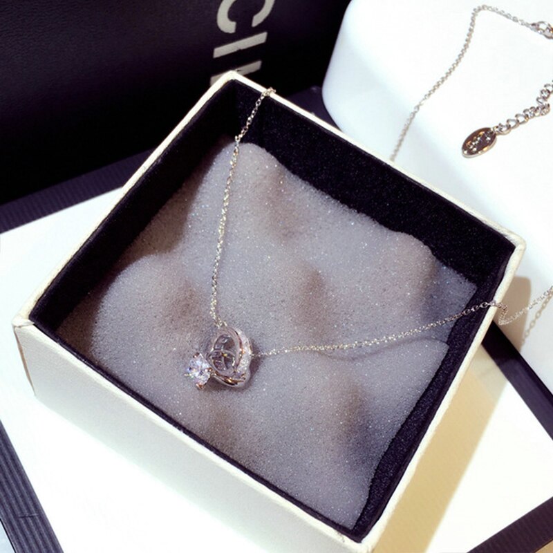 Najwyższa jakość połysk diament kobiety naszyjnik AAA cyrkonia urok delikatny kryształ górski choker Colar codzienna biżuteria akcesoria wisiorek