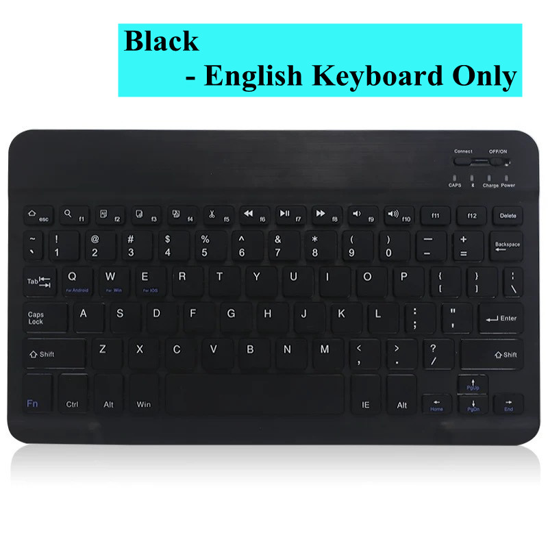 Para Ipad Tablet Azerty teclado tailandés con árabe francés ruso español Bluetooth teclado inalámbrico ratón Android Universal 10": Morado