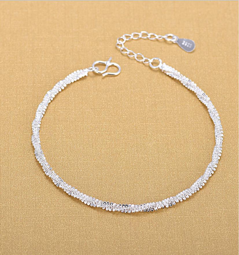 Tjp Meisje 925 Zilveren Armbanden Sieraden Mode Zilveren Enkelbanden Voor Vrouwen Party Accessoires Bruid Lady Wedding Bijou