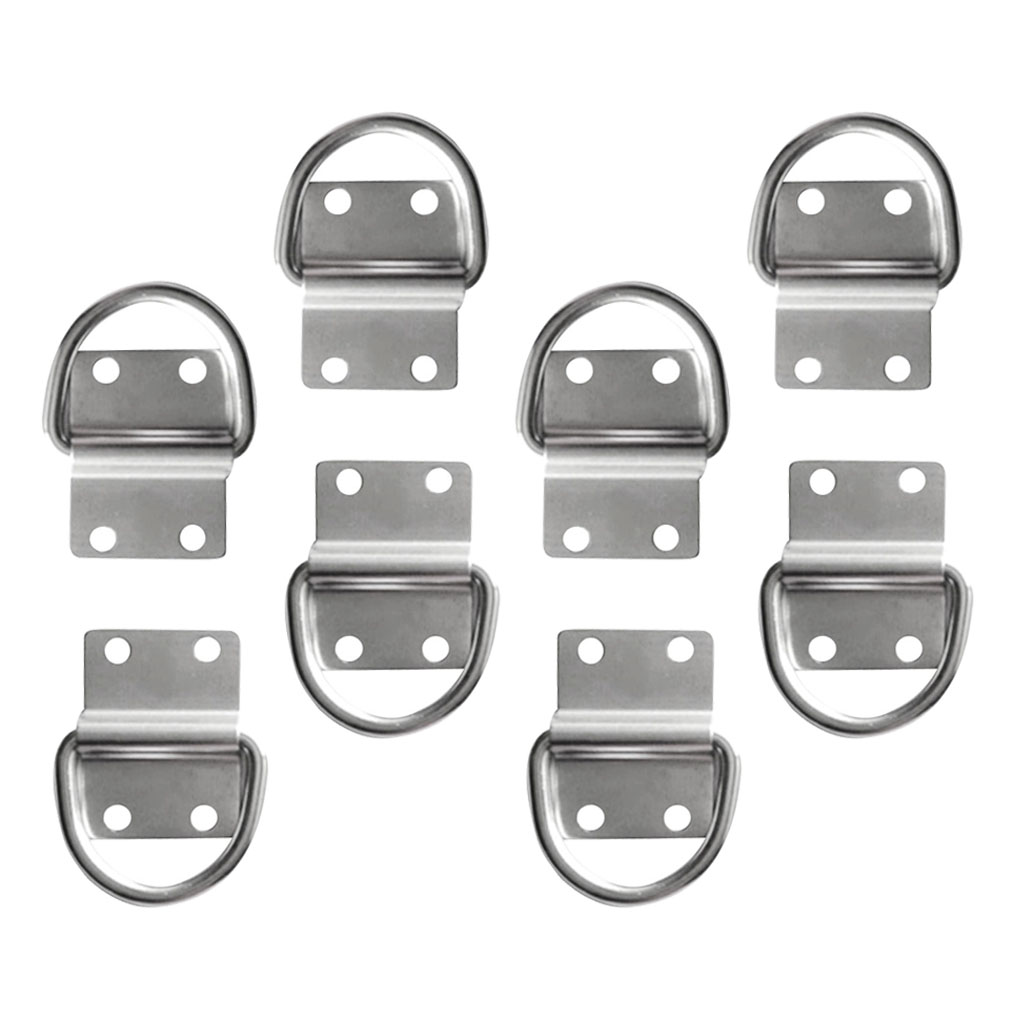 8 Pieces Tie Down Lashing D Ring Cleat Truck Van Trailer Horsebox Transporter Ring