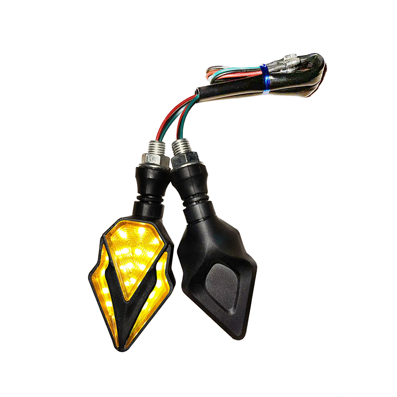 2 uds lámpara de dirección de motocicleta indicador luces de señal de giro freno LED luz de giro trasera intermitentes luz intermitente ámbar: Plata