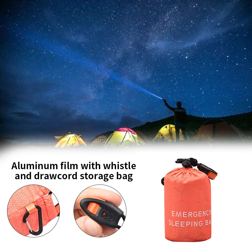 Hiking Reusable Pouch Emergency Small Portable With Whistle Waterproof Storage Sleeping Bag Outdoor Camping Lightweight Travel