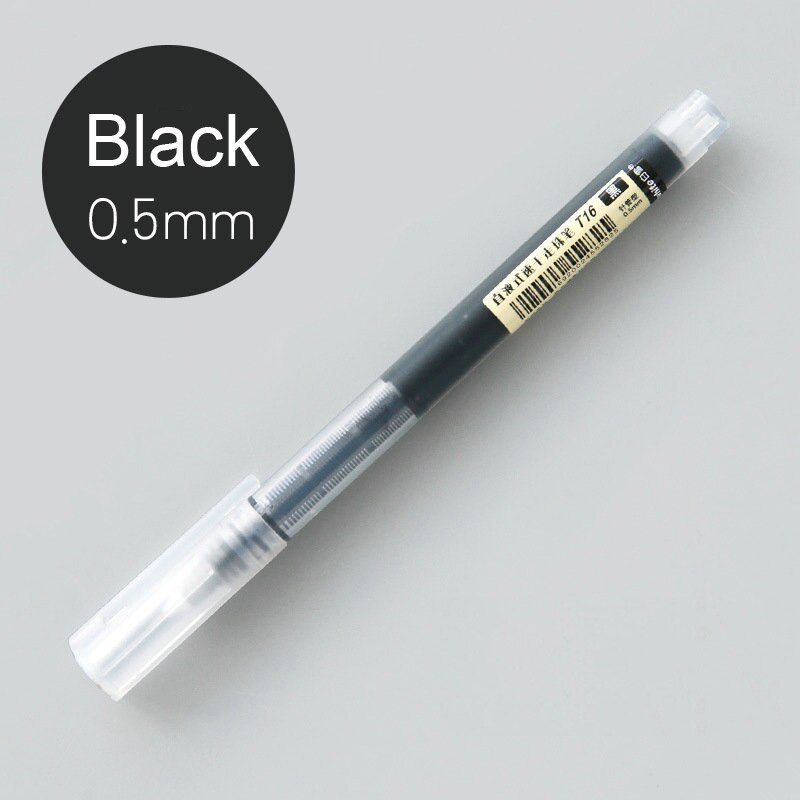 7 pcs/lot Colourful Straight Liquid Gel Pen Artistic Font Neuter Art Marker Pens School Office Stationery Supplies: Black