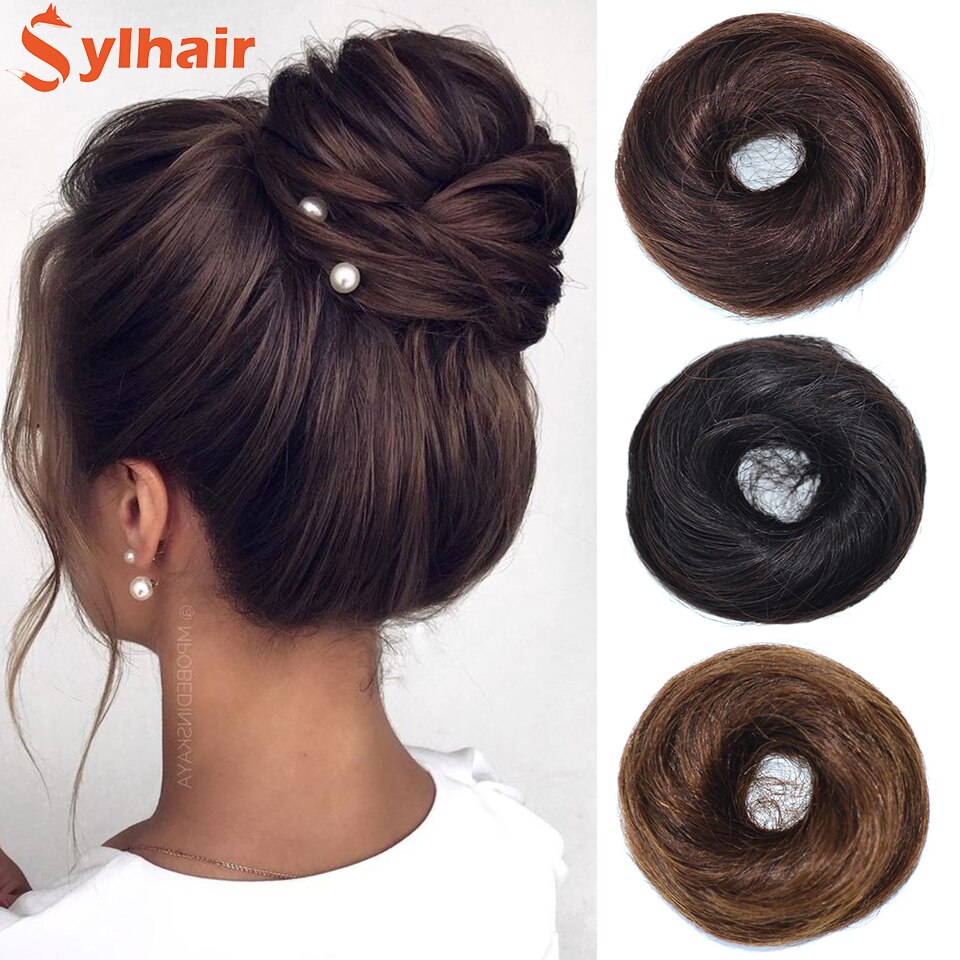 Sylhair Women's Hair Buns Synthetic Hair Curly Chignon Messy Bun Hair Messy Buns Updo Roller Hairpiece For Women