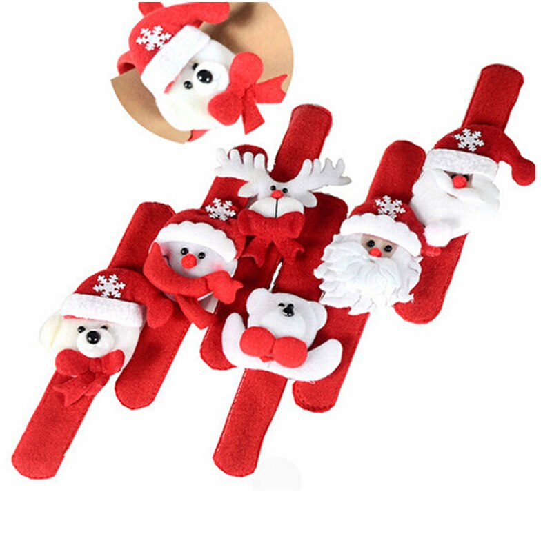 1Pc Kerstversiering Klopte Cirkel Kerst Kinderen Kerstman Sneeuwpop Herten Jaar Party Speelgoed