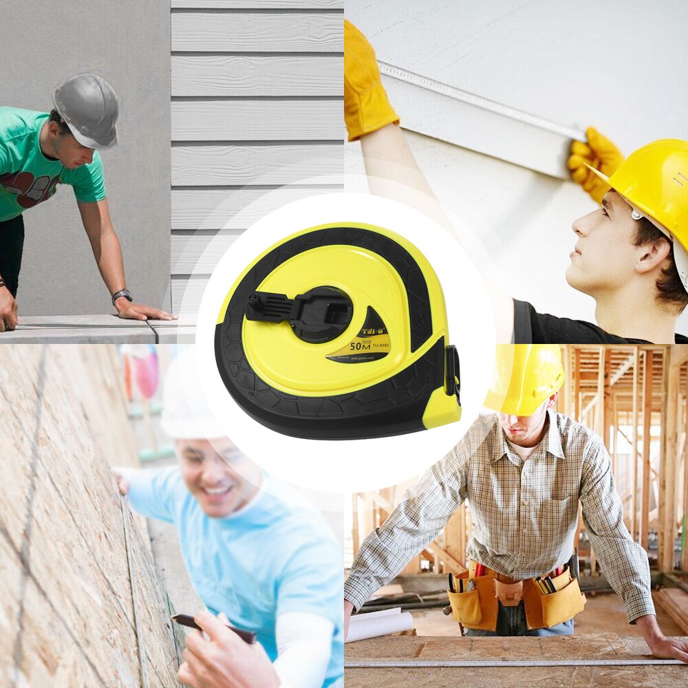 TU-5030 Long Tape Measure 30/50m Fiberglass Measuring Ruler Double-Sided Scale Metric Tape for Construction Masonry Carpentry
