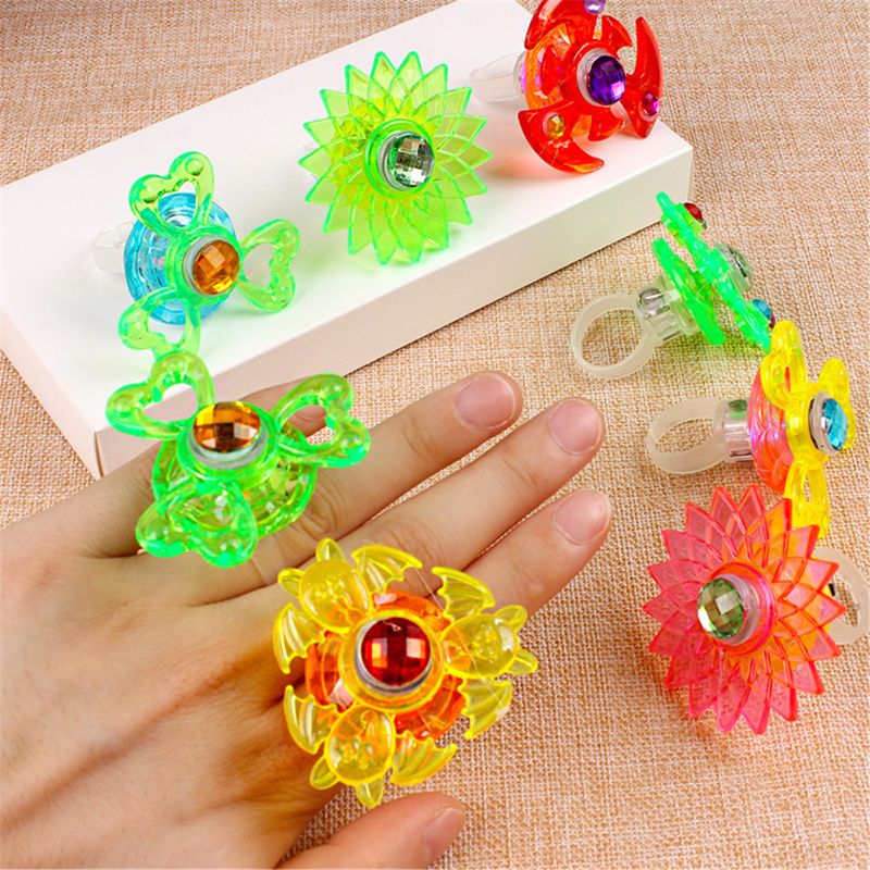 3Pcs Led-Ring Knippert Kleurrijke Hand Spinner Licht Gyro Stress Relief Speelgoed Partij Gunst Novelty Flash Speelgoed