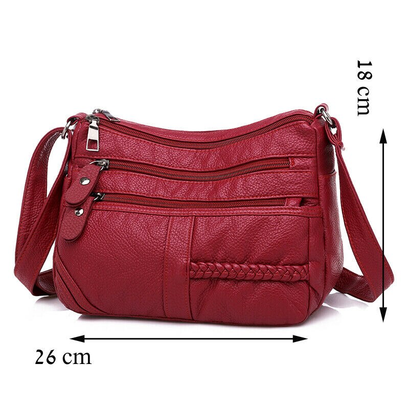 Women's Soft Leather Shoulder Bags Multi-Layer Classic Crossbody Bag Luxury Handbag and Purse