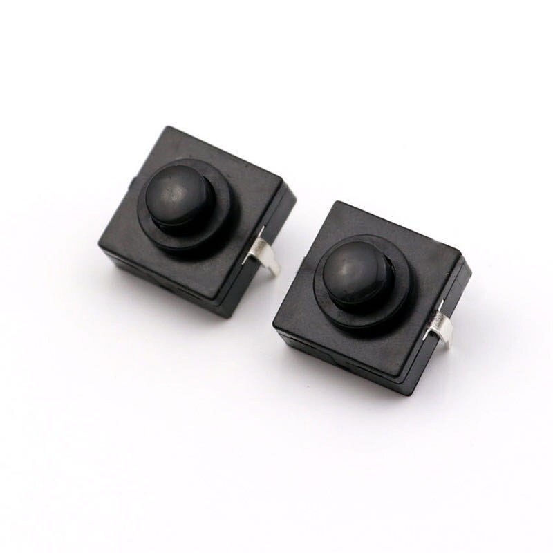 50PCS/LOT Flashlight Switch Button Switch 12 * 12 * 9.4mm Flashlight 2 Foot Switch Self-Locking Switch 12*12*9.4