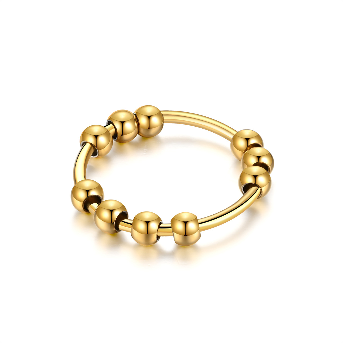 Anneaux d'anxiété en perles d'acier inoxydable, anti-Stress, pour femmes et hommes, Style Simple, bijoux à la , tendance,