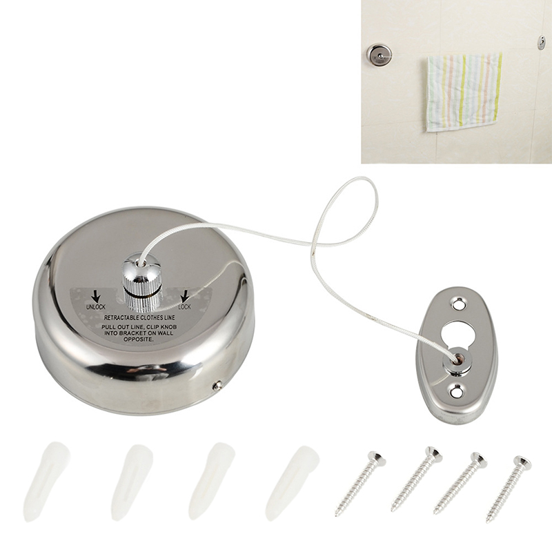 Folding Clothes Horse Extendable Drying Rack Clothes Rope Wall mount 304 Stainless Steel Clothesline