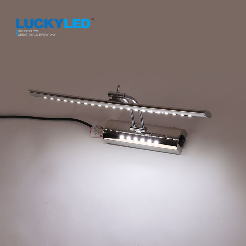 Luckyled 7w ført speilbelysning med bryteren veggmontert dårlig lampe  ac110 - 220v av rustfritt stål 40cm innendørs vegglampe