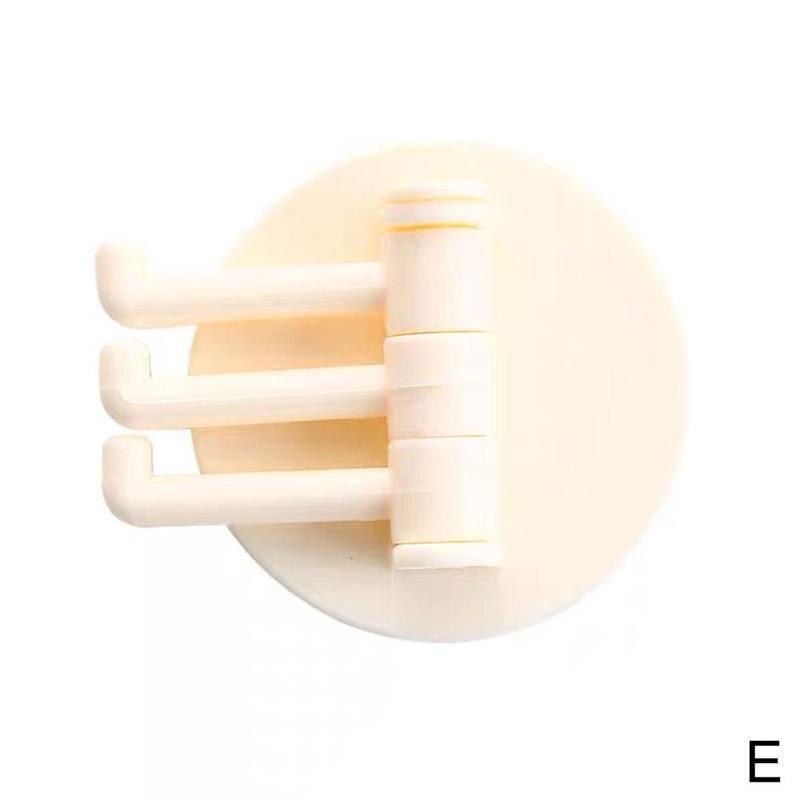 Crochet adhésif sans couture fort roulement bâton crochet rotatif cuisine mur cintre salle de bains cuisine fournitures crochets 3 en 1: E