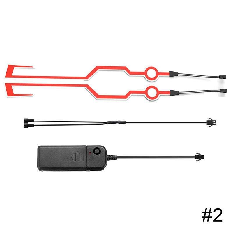 Juego de luces LED de 2 uds. Para EL casco y la motocicleta, resistente al agua, DIY, 3 modos: 2