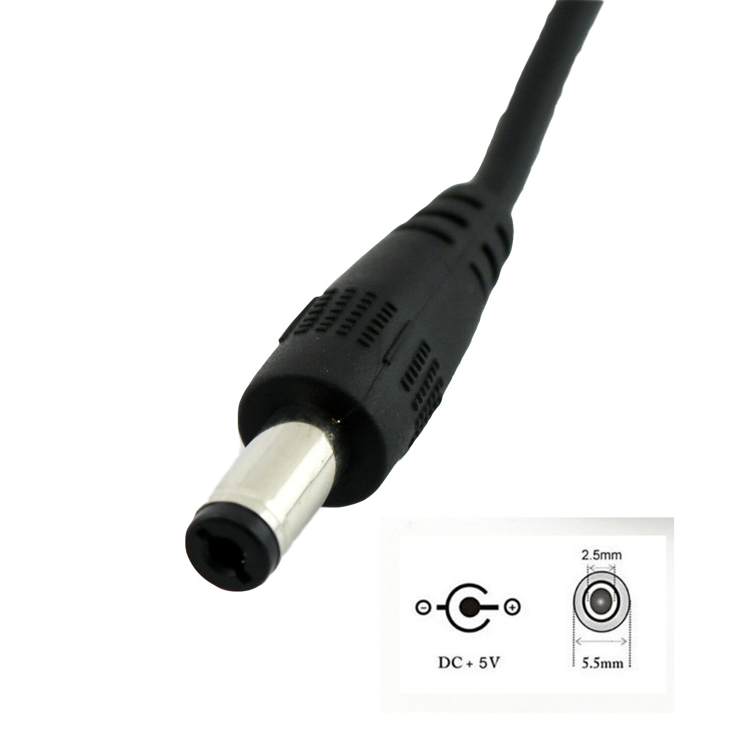1pcs USB 2.0 Type A Male to 5.5mm x 2.5mm Plug Male 5V DC Power Supply Socket Charging Extension Adapter Connector Cable 25cm