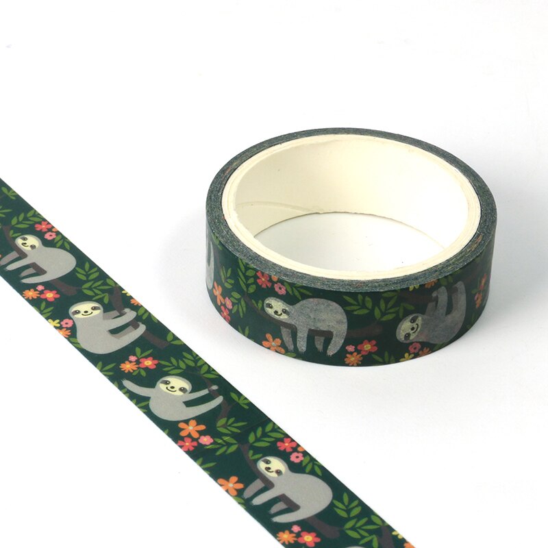 1PCS Decor Cute Washi Tape Animal Set Dog Cat pig fox sloth woodpecker DIY Planner Masking Tapes School Office Supply