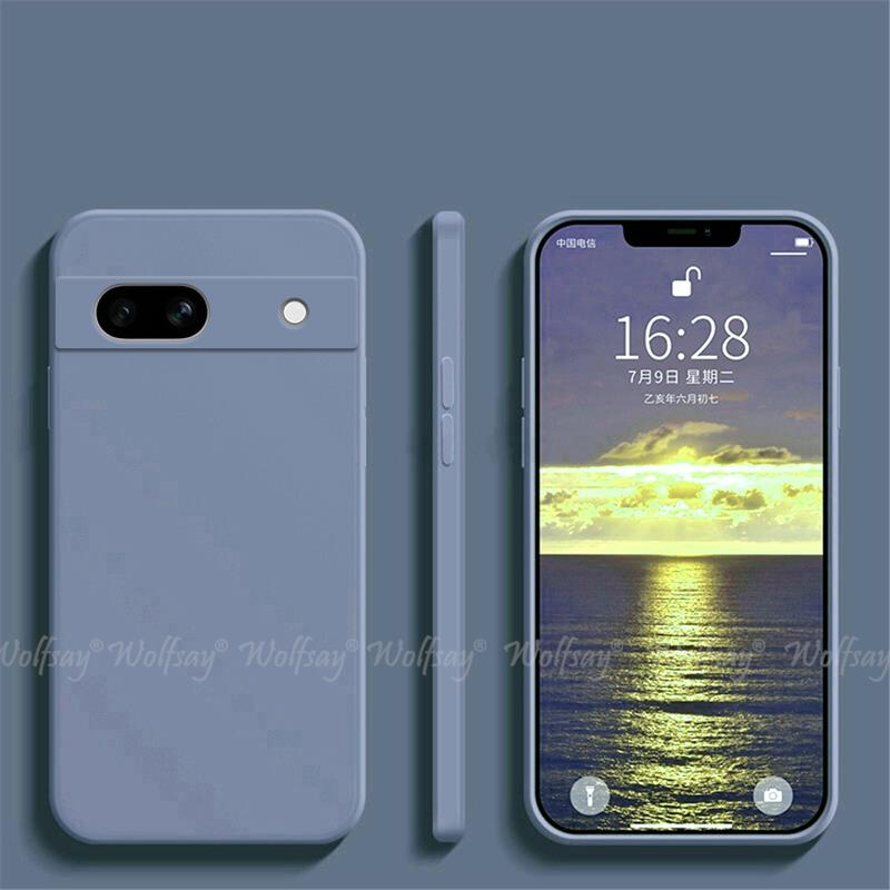 Para Google Pixel 7A funda protectora de goma de silicona líquida funda de teléfono Google Pixel 8A 8 Pro 7A 7 6A 6 Pro funda TPU Pixel 7A: Neopreno / Morado