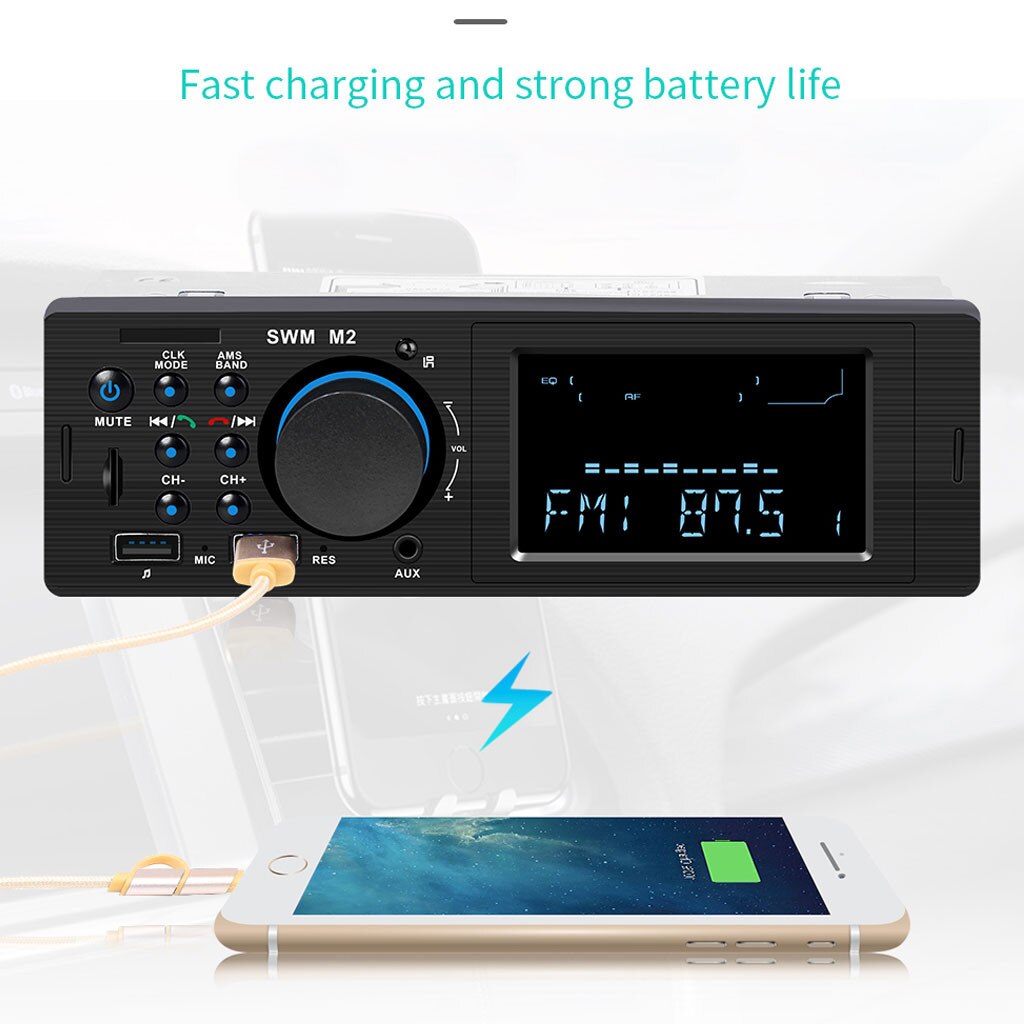 Autoradio Bluetooth Autoradio 12v Auto Stereo Radio Fm Aux Ingang Ontvanger Opladen Sd Usb In-dash1Din Auto Mp3 Multimedia speler # W