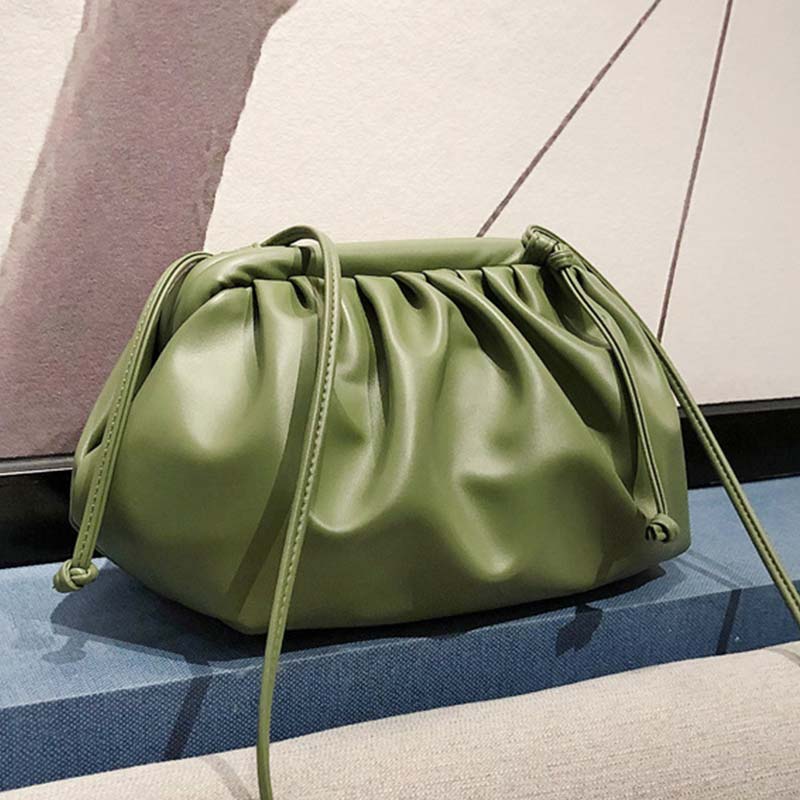 Luxus Neue Wolke bilden Frauen Schild Kupplung Tasche Gefaltete Knödel Schulter Bote Tasche Kleine Nette Dame Crossbody-tasche Handtasche: Grün