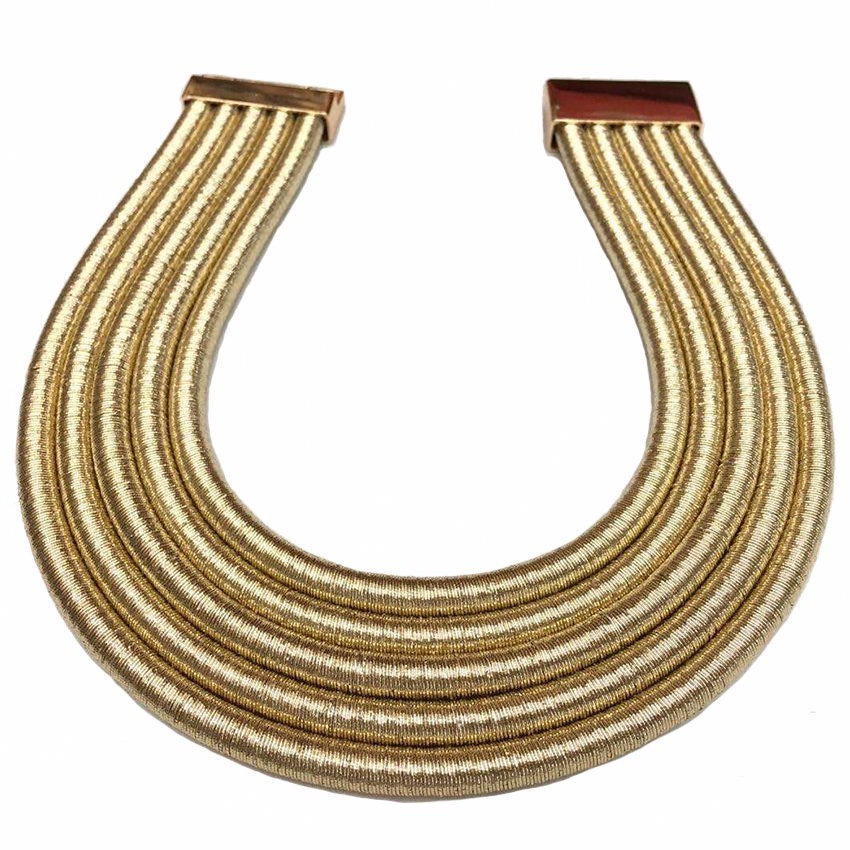 MANILAI Punk Alloy Torque Choker Necklaces For Women Maxi Jewelry Africa Big Collar Statement Necklace Boho Collier Femme: 4235 Gold Necklace