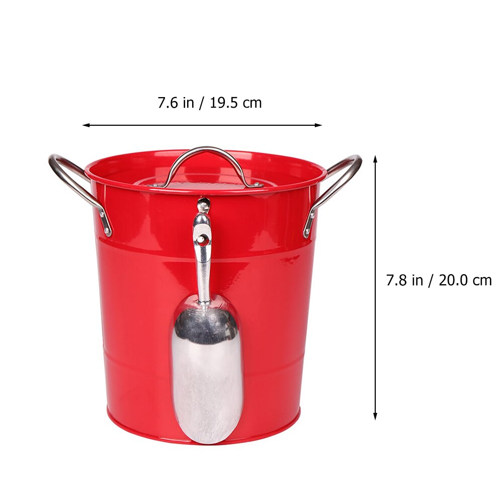 1pc 4.5L Ice Bucket Party Bar Celebration Beverage Bottle Beer Bucket Thicken Iron Bucket With Cover And Ice Shovel