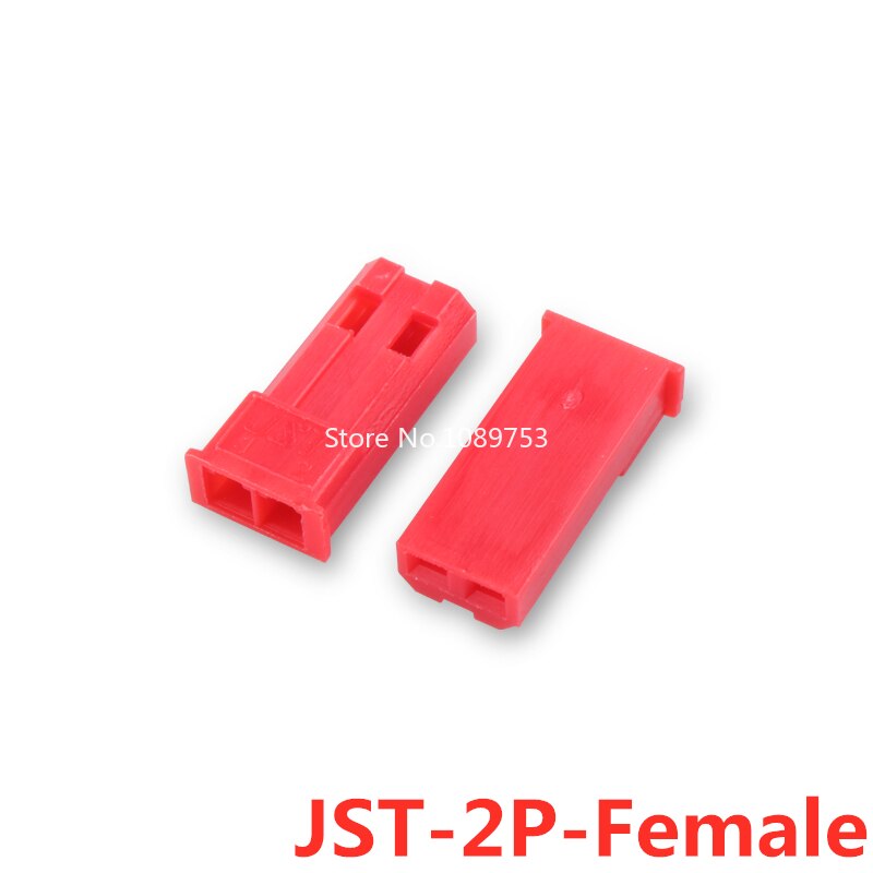 10Sets 2.54Mm Jst Syp 2-Pin Vrouwelijke & Mannelijke Rode Plug Behuizing Crimp Terminal Connector Kit