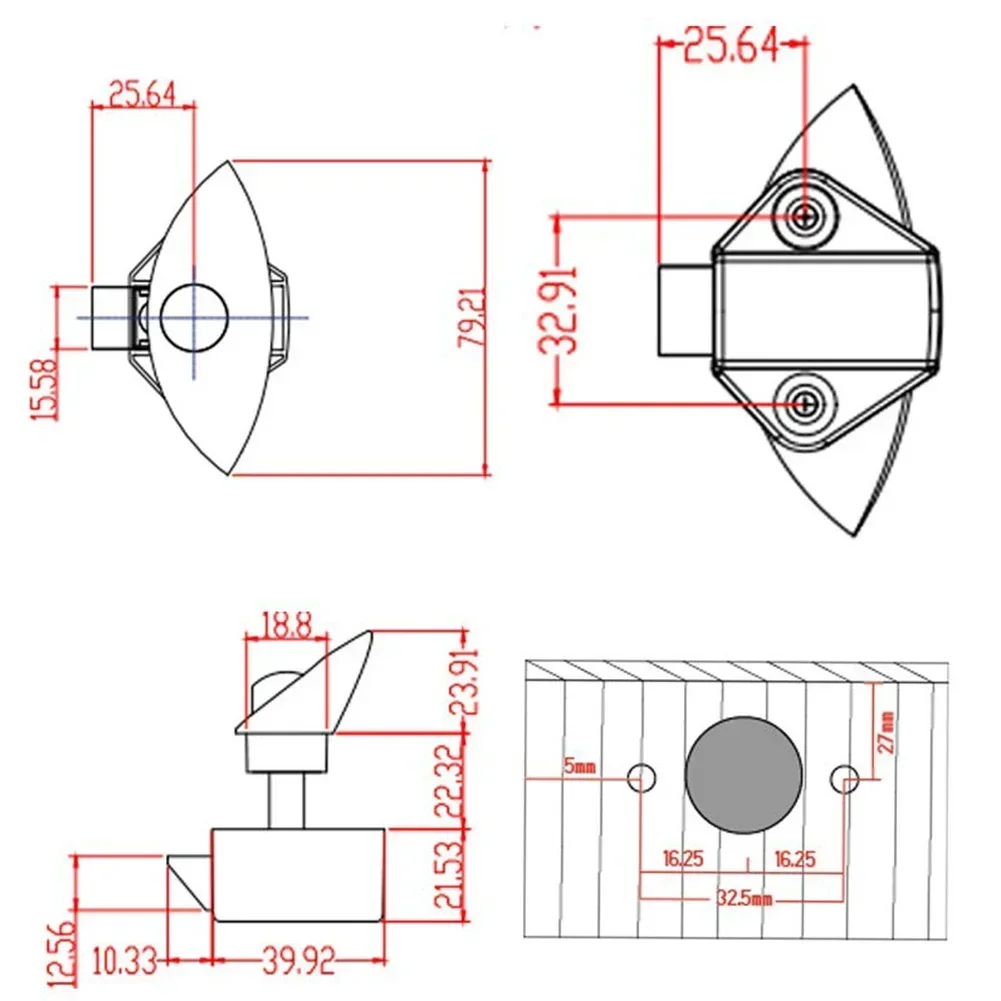Wohnmobil Auto Push-Lock Schublade Push-Lock 14-16mm RV Caravan Boot Motor Home Schrank Schublade Latch taste Schlösser Möbel Hardware