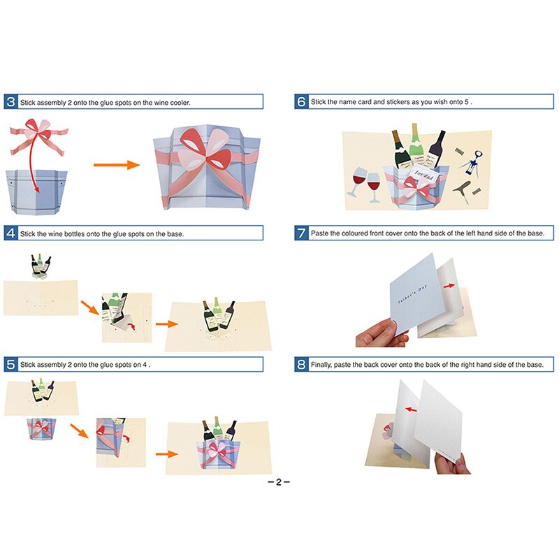 DIY Pop-up Card Father's Day,Handmade 3D Anniversary Greeting Card Paper Model,Postcard Invitation Papercraft,Craft ER-135